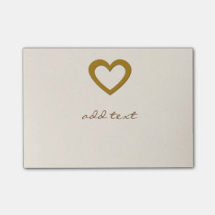 Cute Post It With Love Gold Heart Post-it Notes