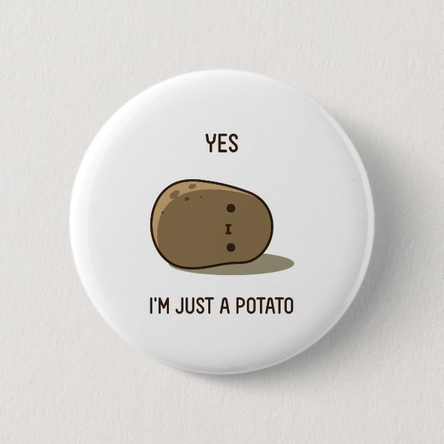 Cute Potato 6 Cm Round Badge (Front)