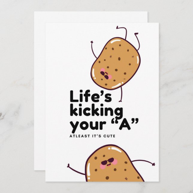 Cute Potato Invitation Card (Front/Back)
