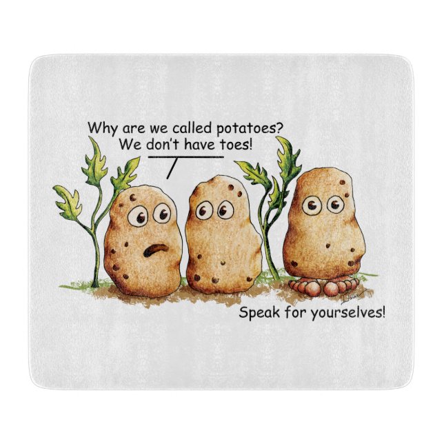 Cute Potatoes has Toes Funny Potato Pun  Cutting Board (Front)