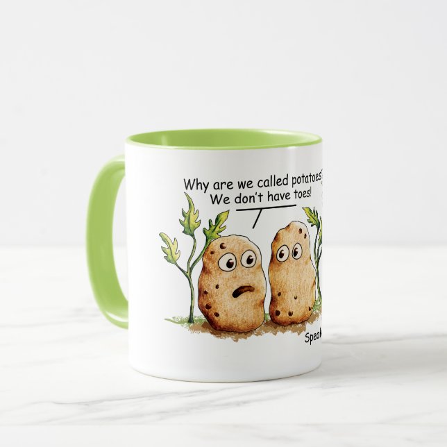 Cute Potatoes Toes Funny Potato Pun Coffee Mug (Front Left)