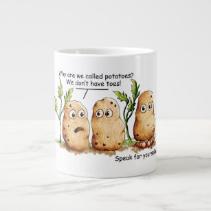 Cute Potatoes Toes Funny Potato Pun  Large Coffee Mug