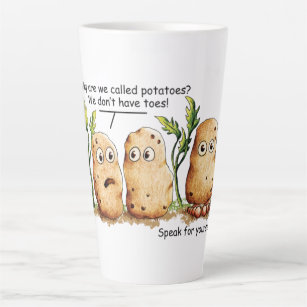 Cute Potatoes Toes Funny Potato Pun Latte Mug