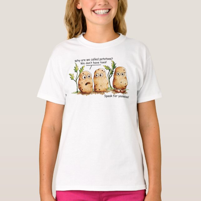 Cute Potatoes Toes Funny Potato Pun  T-Shirt (Front)