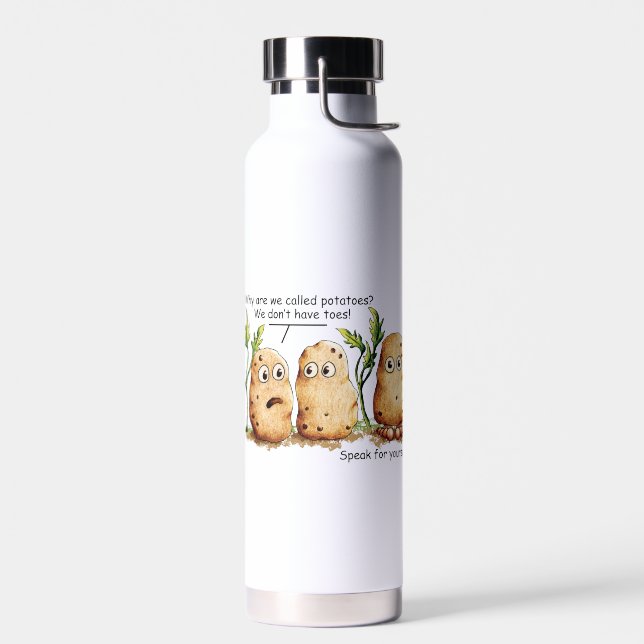 Cute Potatoes Toes Funny Potato Water Bottle (Left)