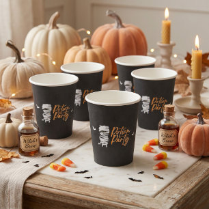 Cute Potion Party Mummy Cat Halloween Paper Cups