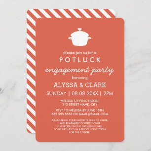 Cute Potluck Engagement Party Invitation