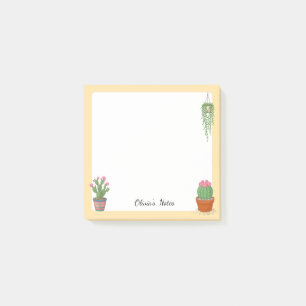 Cute Potted Plants Cactus Custom Sticky Notes