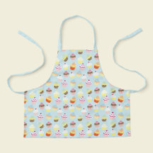 Cute Powder Blue Cupcake Print Kids