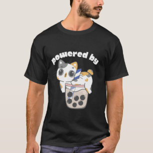 Cute Powered By Boba Bubble Milk Tea Anime Kawaii  T-Shirt