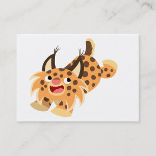 Cute Prankish Cartoon Bobcat Business Card