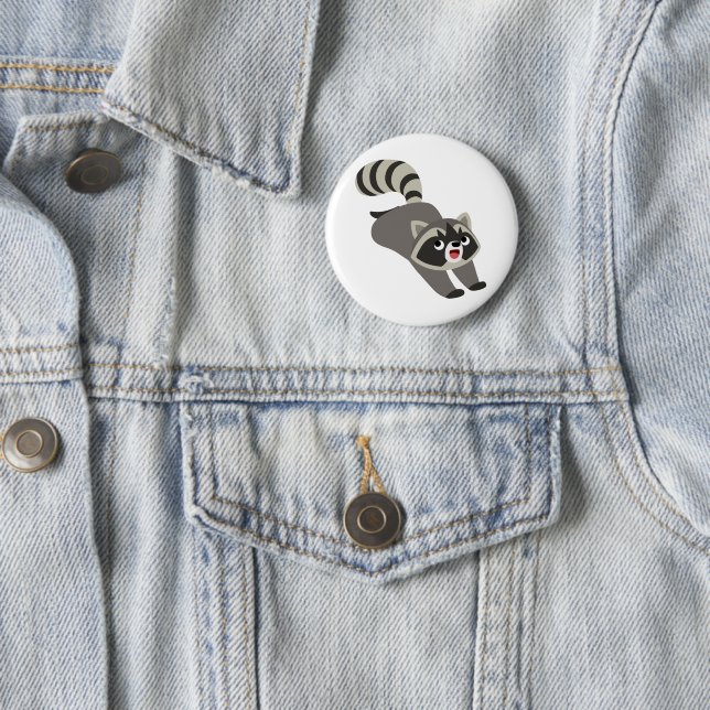 Cute Prankish Cartoon Racoon 6 Cm Round Badge (In Situ)