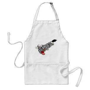 Cute Prankish Cartoon Zebra Apron