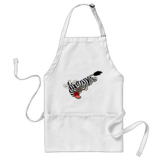 Cute Prankish Cartoon Zebra Apron