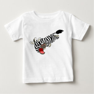 Cute Prankish Cartoon Zebra Baby T-Shirt