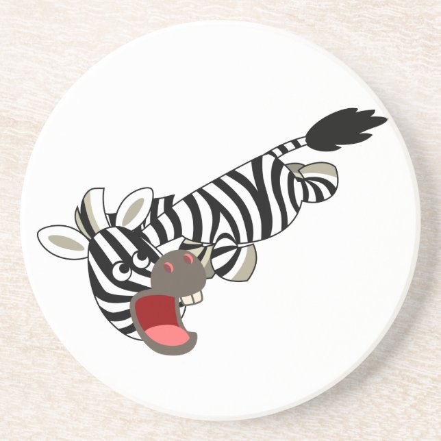 Cute Prankish Cartoon Zebra Coaster (Front)