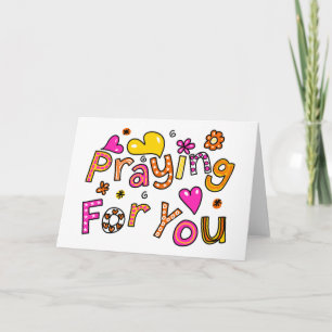 Cute Praying For You Greeting Text Expression Card