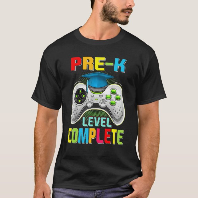 Cute Pre K Level Complete Gamer Graduation Video G T-Shirt (Front)