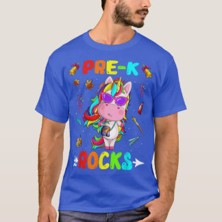 Cute Pre-K Rocks Unicorn Welcome Back To School Gi T-Shirt