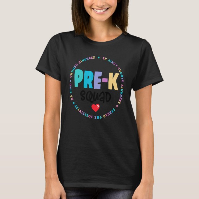 Cute Pre K Squad School Admin Appreciation Back To T-Shirt (Front)