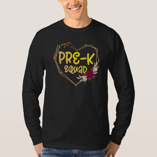 Cute Pre K Squad School Admin Appreciation Back To T-Shirt (Front)
