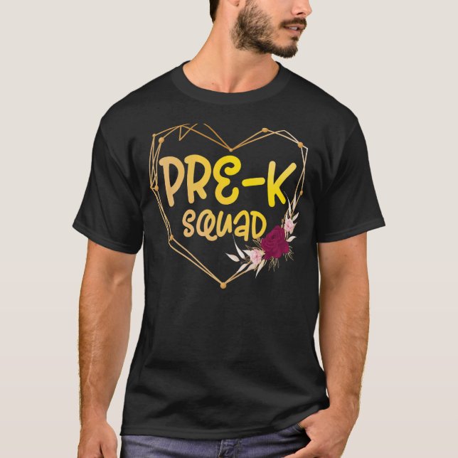 Cute Pre K Squad School Admin Appreciation Back To T-Shirt (Front)