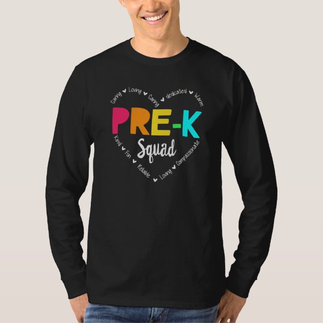 Cute Pre K Squad School Admin Appreciation Back To T-Shirt (Front)