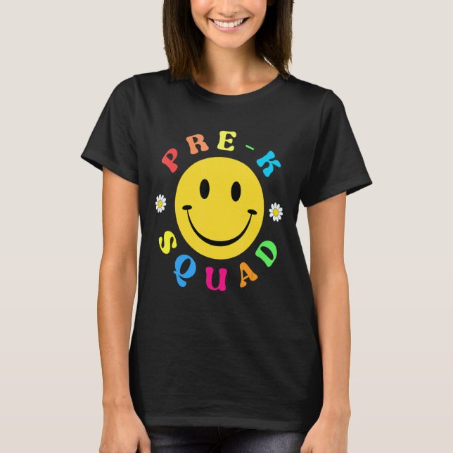 Cute Pre K Squad School Admin Appreciation Office  T-Shirt (Front)