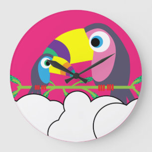 Cute Pre School Pre Schooler Kids Toucan Thr Large Clock