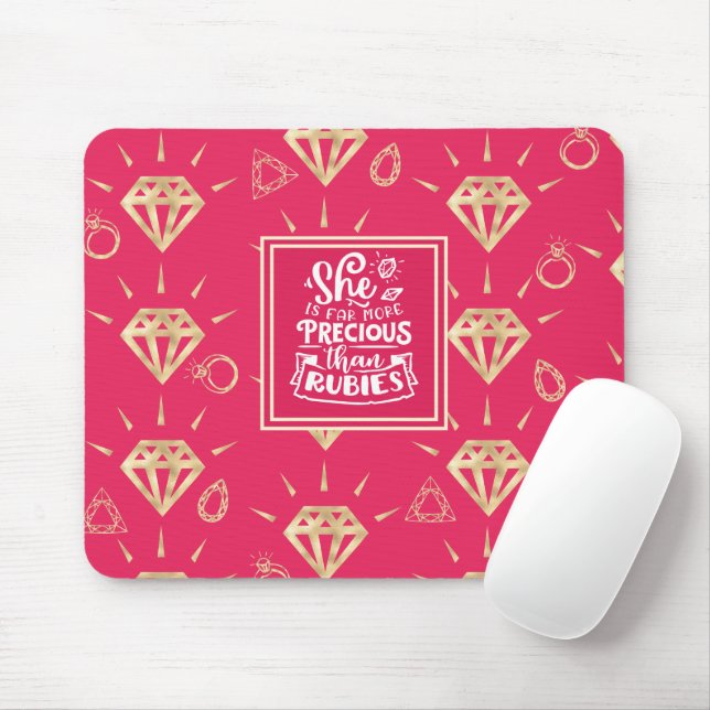 Cute Precious Than Rubies Mouse Mat (With Mouse)