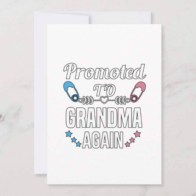 Cute Pregnancy Annoucement:Promoted to Grandma  Announcement (Front)