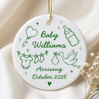 Cute Pregnancy Announcement Ceramic Tree Decoration