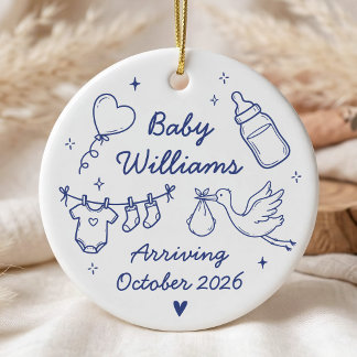 Cute Pregnancy Announcement Ceramic Tree Decoration
