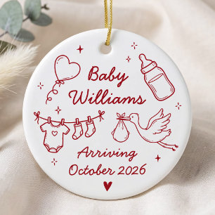 Cute Pregnancy Announcement Ceramic Tree Decoration