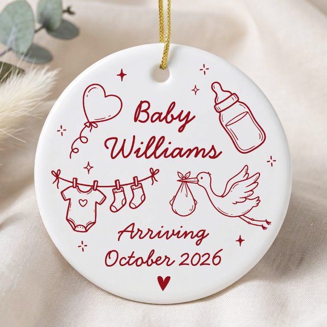 Cute Pregnancy Announcement Ceramic Tree Decoration (Creator Uploaded)