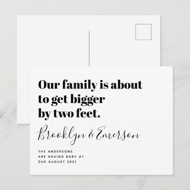 Cute Pregnancy Announcement Postcard (Front/Back)