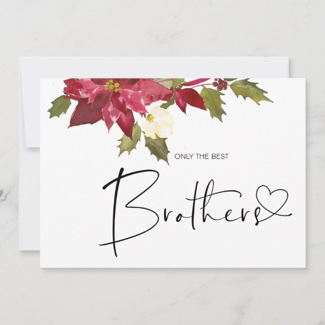 Cute Pregnancy Reveal Brother New Baby Christmas Card (Front)