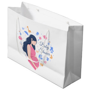 cute pregnant Mum baby shower Large Gift Bag