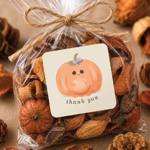 Cute Pregnant Pumpkin Little Pumpkin Square Sticker