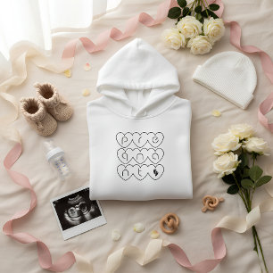 Cute Pregnant with Heart Letters Hoodie Mom-to-Be