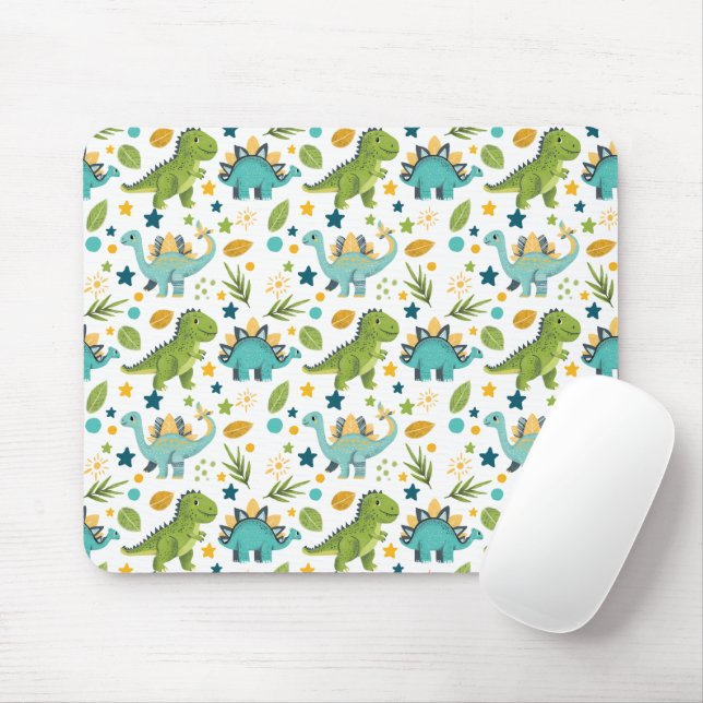 Cute Prehistoric Animal Dinosaur Pattern Mouse Mat (With Mouse)