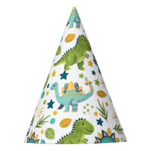 Cute Prehistoric Animals Pattern Dinosaur  Party Hat