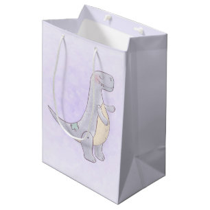 Cute Prehistoric Dinosaur Toy Watercolor  Medium Gift Bag