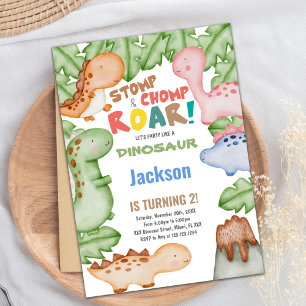 Cute Prehistoric Party Theme for Girls & Boys Invitation
