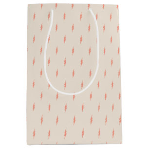 cute preppy aesthetic pink lightning bolt medium gift bag