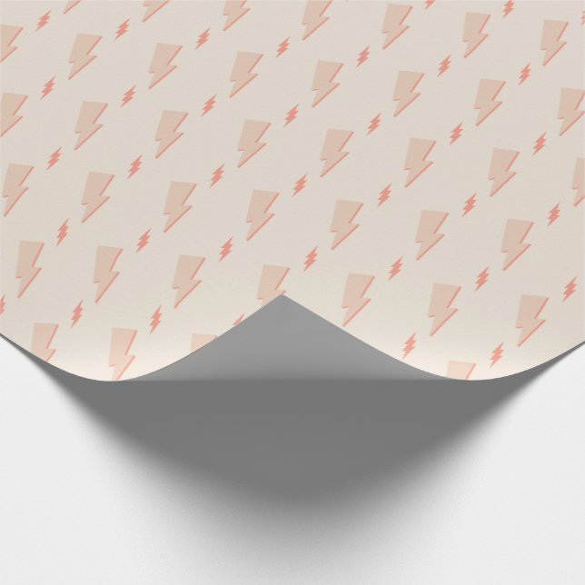 cute preppy aesthetic pink lightning bolt wrapping paper (Corner)