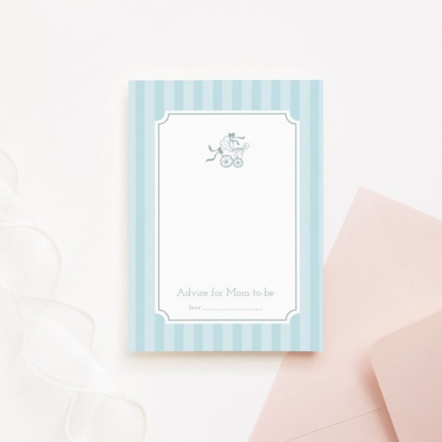 Cute Preppy Baby Stroller Advice Card (Creator Uploaded)