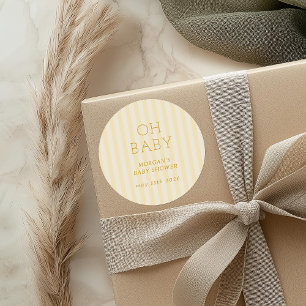 Cute Preppy Baby Stroller Baby Shower Classic Round Sticker