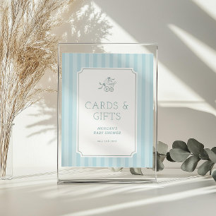 Cute Preppy Baby Stroller Baby Shower Invitation Acrylic Sign