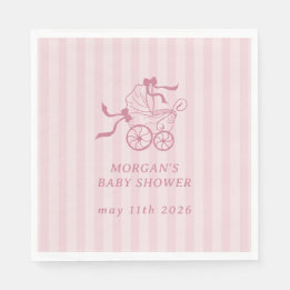 Cute Preppy Baby Stroller Baby Shower Napkin